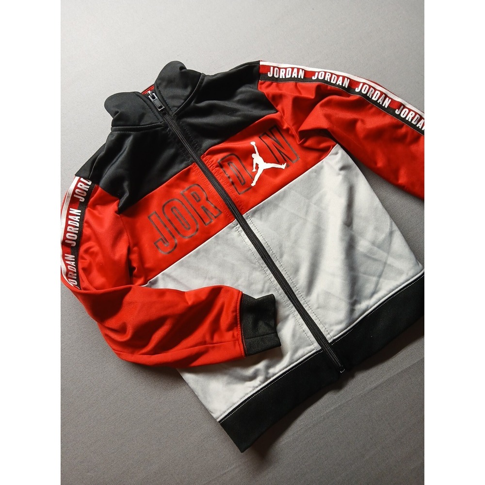 Childs L Size 7 JORDAN Jacket Red/gray/black, think Fall BACK TO SCHOOL - Picture 7 of 16